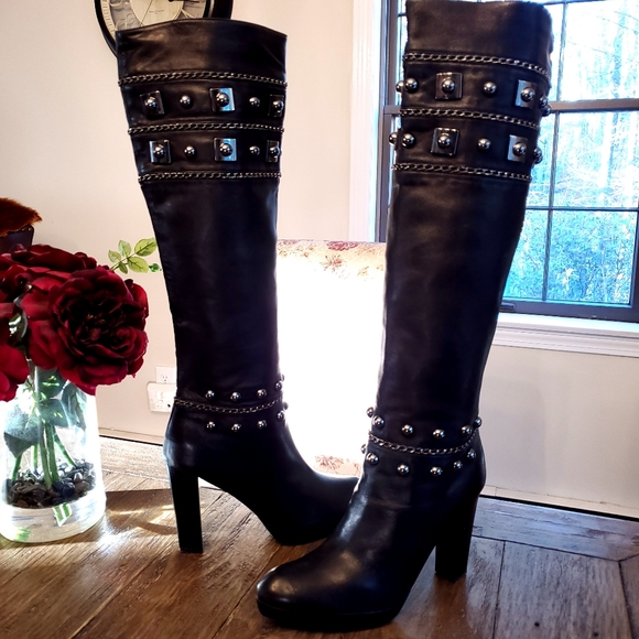 Stuart Weitzman Shoes - ACT FAST❗❗Stuart Weitzman OTK Leather Studded Boots